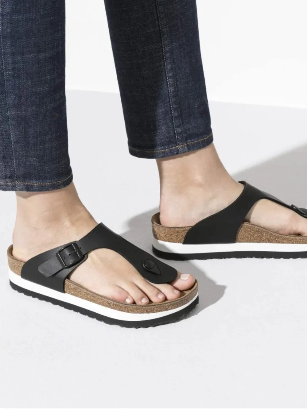 ✨ Papillio Gizeh Platform Birko-Flor – Black & White | Size 39 / US 8–8.5 – New